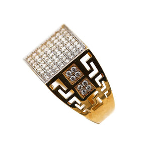 Men's Rings in Yellow 10K Gold (micro pavé)