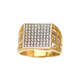 Men's Rings in Yellow 10K Gold (micro pavé)