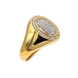 Men's Rings in Yellow 10K Gold (micro pavé)