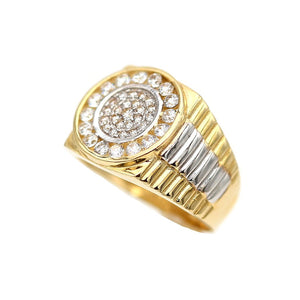 Men's Rings in Yellow 10K Gold (micro pavé)