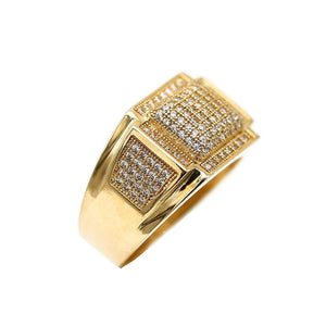 Men's Rings in Yellow 10K Gold (micro pavé)