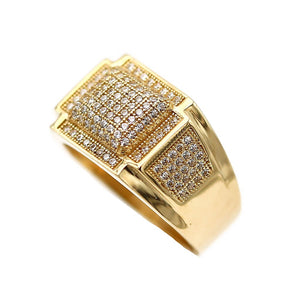 Men's Rings in Yellow 10K Gold (micro pavé)
