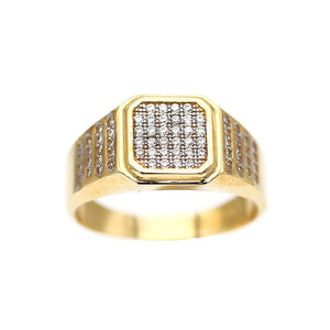 Men's Rings in Yellow 10K Gold (micro pavé)