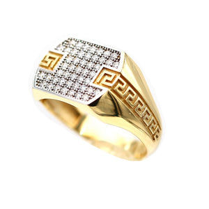 Men's Rings in Yellow 10K Gold (micro pavé)