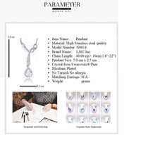 Charger l&#39;image dans la galerie, Stainless Steel Pear Pendant Made with Crystal from SWAROVSKI®-Crystal
