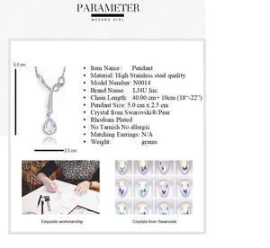 Stainless Steel Pear Pendant Made with Crystal from SWAROVSKI®-Crystal