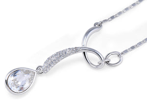 Stainless Steel Pear Pendant Made with Crystal from SWAROVSKI®-Crystal