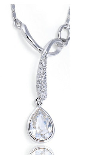 Stainless Steel Pear Pendant Made with Crystal from SWAROVSKI®-Crystal