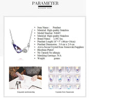 Charger l&#39;image dans la galerie, Stainless Steel Heart Pendant Made with Crystal from SWAROVSKI®-Sapphire
