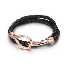 Load image into Gallery viewer, Fancy Stainless steel &amp; Leather Bracelet
