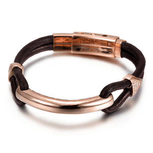 Fancy Stainless steel & Leather Bracelet
