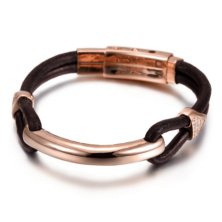 Fancy Stainless steel & Leather Bracelet