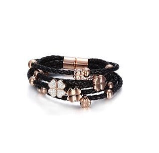 Fancy Stainless steel & Leather Bracelet