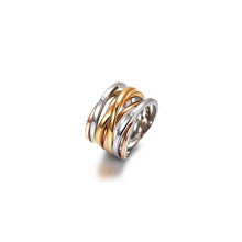 Load image into Gallery viewer, TRICOLOR INTERTWINED STATEMENT RING
