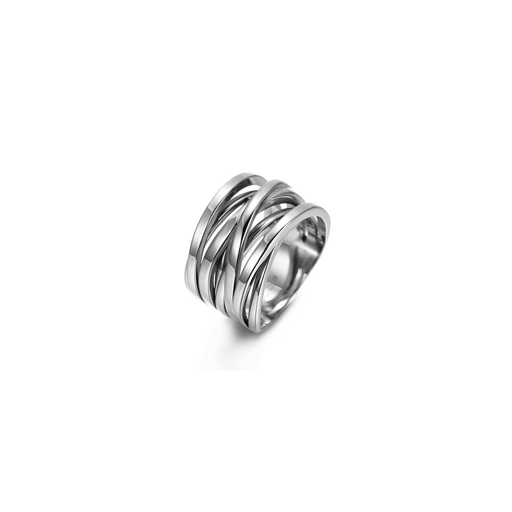 SILVER INTERTWINED STATEMENT RING