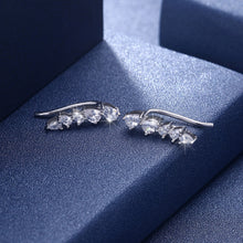 Load image into Gallery viewer, 925 Sterling Silver Crawler Earrings Rhodium Women AAA Grade CZ Clear
