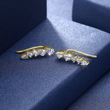 Load image into Gallery viewer, 925 Sterling Silver Crawler Earrings Rhodium Women AAA Grade CZ Clear
