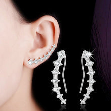 Load image into Gallery viewer, 925 Sterling Silver Crawler Earrings Rhodium Women AAA Grade CZ Clear
