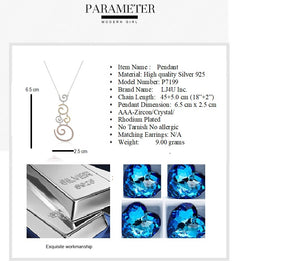 925 Sterling Silver Circles Pendant Made with AAA-Zircon