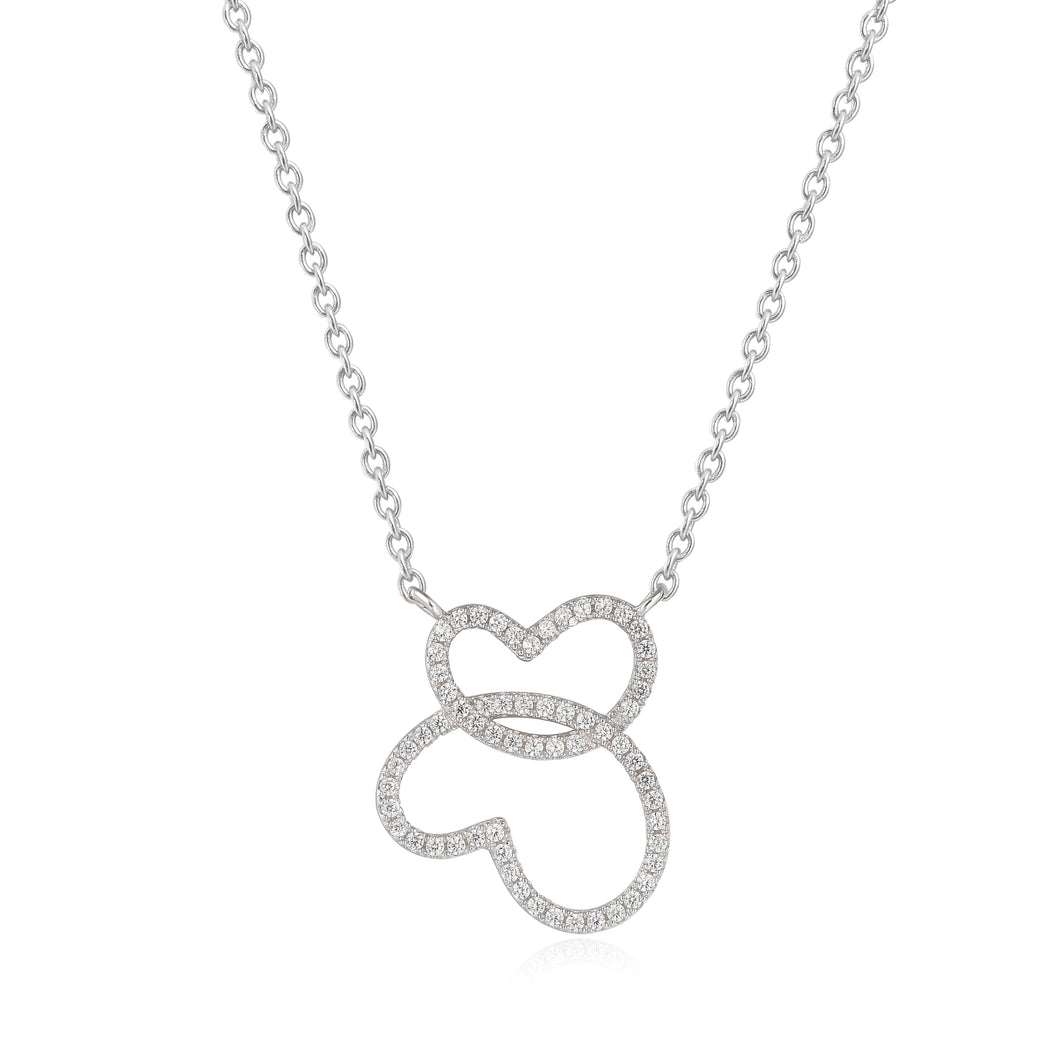 925 Sterling Silver Heart Pendant Made with AAA-Zircon
