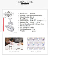 Charger l&#39;image dans la galerie, Stainless Steel Pendant Made with Crystal from SWAROVSKI®-Crystal-Sapphire
