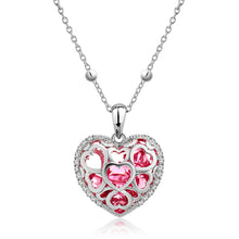 Charger l&#39;image dans la galerie, Stainless Steel Heart Pendant Made with Crystal from SWAROVSKI®-Rose Crystal
