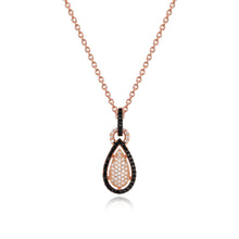 Load image into Gallery viewer, Silver 925 Drop Pendant Made with AAA-Zircon Round stones/Onyx
