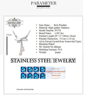 Charger l&#39;image dans la galerie, Stainless Steel Pendant Bow Made with Crystal from SWAROVSKI®-Sapphire
