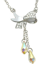 Charger l&#39;image dans la galerie, Stainless Steel Pendant Bow Made with Crystal from SWAROVSKI®-Sapphire
