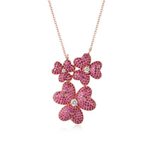 Load image into Gallery viewer, Silver 925 Flower Petals Pendant Made with AAA-Zircon/Pink Round stones
