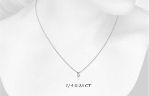 Round White 14K Gold Diamond Solitaire Pendant