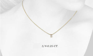 Round Yellow 14K Gold Diamond Solitaire Pendant