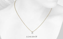 Charger l&#39;image dans la galerie, Round Yellow 14K Gold Diamond Solitaire Pendant
