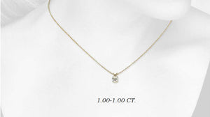 Round Yellow 14K Gold Diamond Solitaire Pendant
