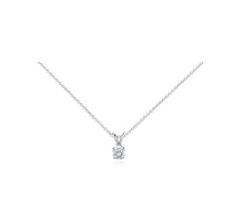 Load image into Gallery viewer, 10K SOLID WHITE GOLD CLASSIC ROUND CUBIC ZIRCONIA SOLITAIRE PENDANT-5.5mm-3/4CT
