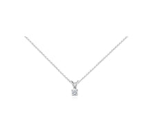 Load image into Gallery viewer, 10K SOLID WHITE GOLD CLASSIC ROUND CUBIC ZIRCONIA SOLITAIRE PENDANT-5mm-1/2CT

