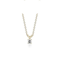 Load image into Gallery viewer, 10K SOLID YELLOW GOLD CLASSIC ROUND CUBIC ZIRCONIA SOLITAIRE PENDANT-4mm-1/4CT
