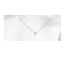 Load image into Gallery viewer, 10K SOLID YELLOW GOLD CLASSIC ROUND CUBIC ZIRCONIA SOLITAIRE PENDANT-6.5mm-1.00CT
