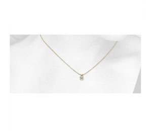 10K SOLID YELLOW GOLD CLASSIC ROUND CUBIC ZIRCONIA SOLITAIRE PENDANT-6.5mm-1.00CT