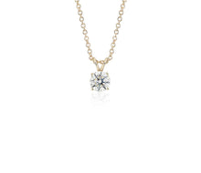 Load image into Gallery viewer, 10K SOLID YELLOW GOLD CLASSIC ROUND CUBIC ZIRCONIA SOLITAIRE PENDANT-6.5mm-1.00CT
