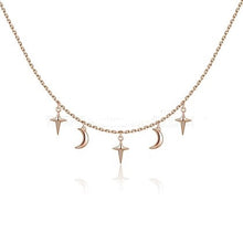 Load image into Gallery viewer, 925 Sterling Silver Star and Moon Necklace
