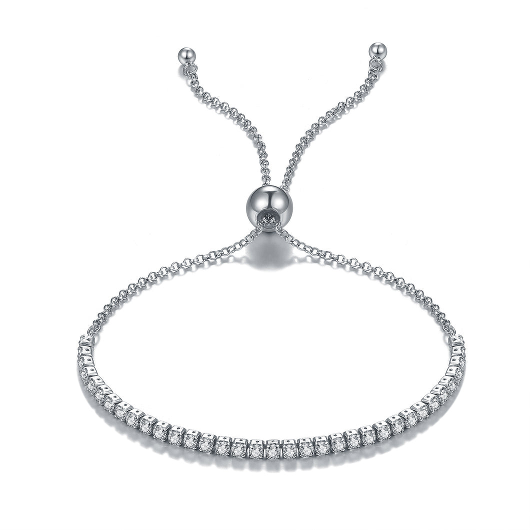 925 Silver Tennis Bracelet with AAA-Zircon