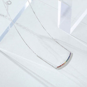 925 Sterling Silver Multi colors BAR Pendant Made with Cubic Zirconium