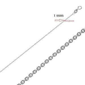 10K White Gold 1.0mm Rolo Chain