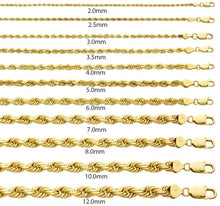 Load image into Gallery viewer, 10K Gold 4.0mm Diamond Cut Rope Bracelet
