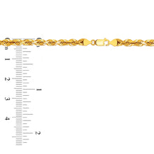 Load image into Gallery viewer, 10K Yellow Gold 3.0MM Solid Rope Chain Diamond Cut Necklace
