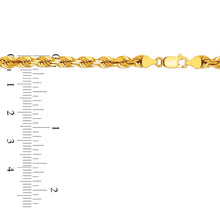 Load image into Gallery viewer, 10K Yellow Gold 4.0MM Solid Rope Chain Diamond Cut Necklace
