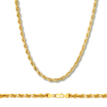 Load image into Gallery viewer, 10K Yellow Gold 4.0MM Solid Rope Chain Diamond Cut Necklace

