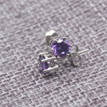 Load image into Gallery viewer, Silver Studs 6 mm (6 prongs) Made with Crystals From SWAROVSKI(R)-Sapphire
