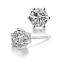 Load image into Gallery viewer, Silver Studs 6 mm (6 prongs) Made with Crystals From SWAROVSKI(R)-Crystal
